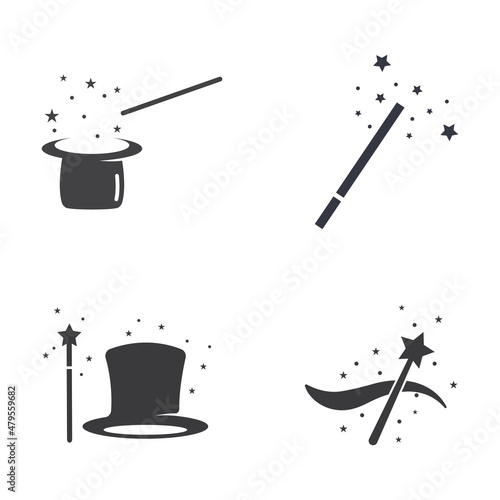 magic wand icon logo vector illustration design template