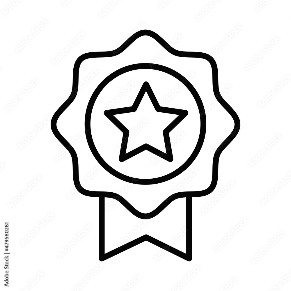 Monochrome most popular linear icon vector illustration. Simple best award achievement approved Monochrome most popular linear icon vector illustration. Simple best award achievement approved