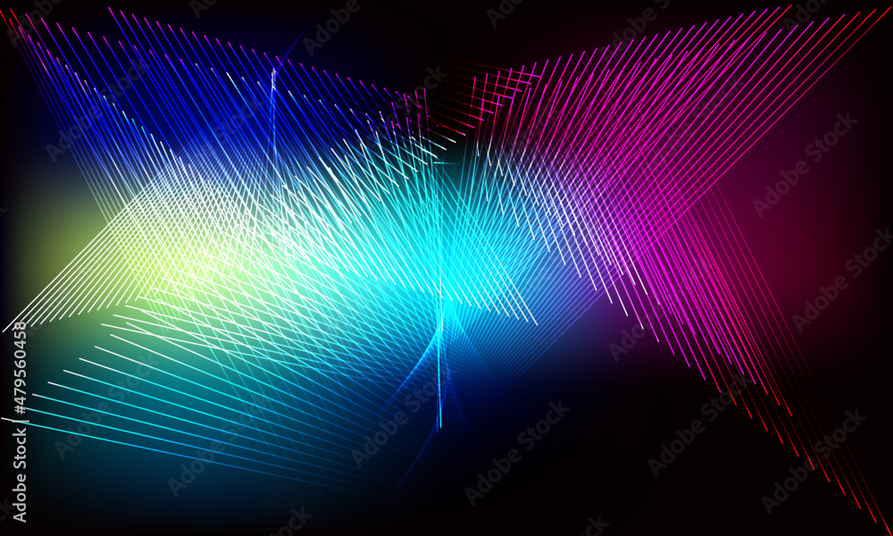 vector illustration with neon glowing lines on dark background vector illustration with neon glowing lines on dark background