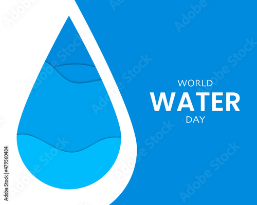 Papercut World Water Day Vector