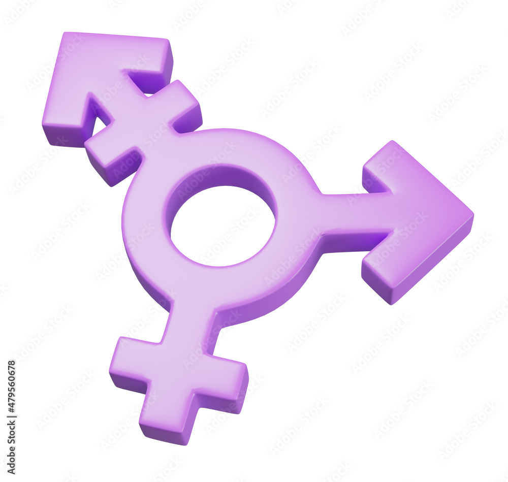Obraz premium Transgender gender symbol. isolated on white background. 3d render