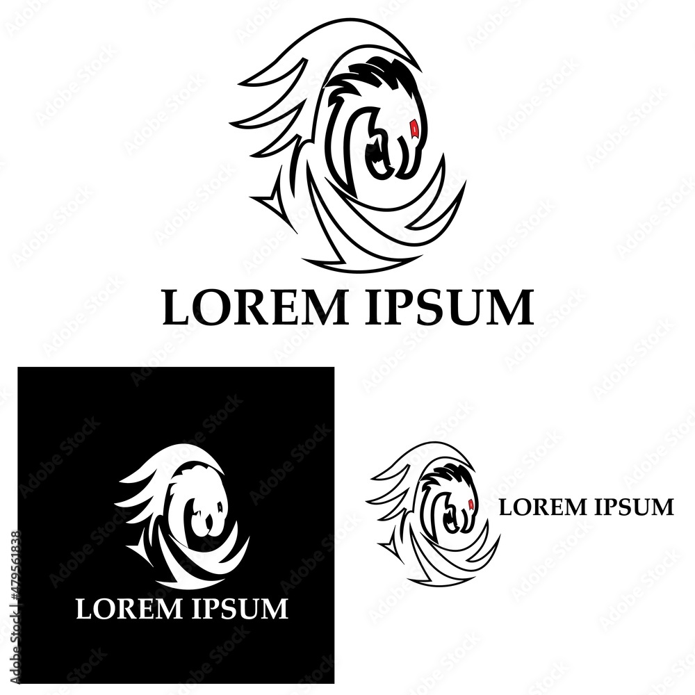 Dragon vector icon illustration logo Dragon vector icon illustration logo