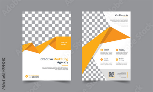 2 sided A4 Corporate and business Flyer Template Design Vector illustration