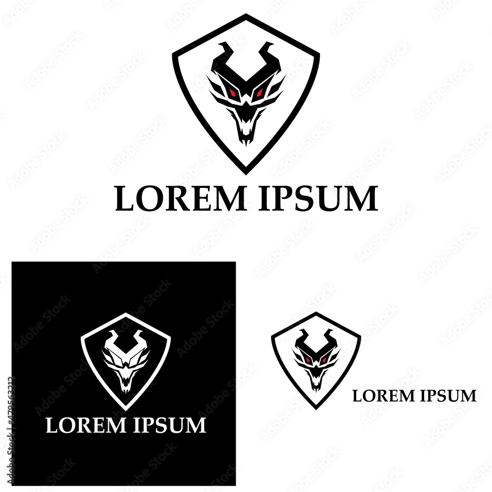 Dragon vector icon illustration logo Dragon vector icon illustration logo