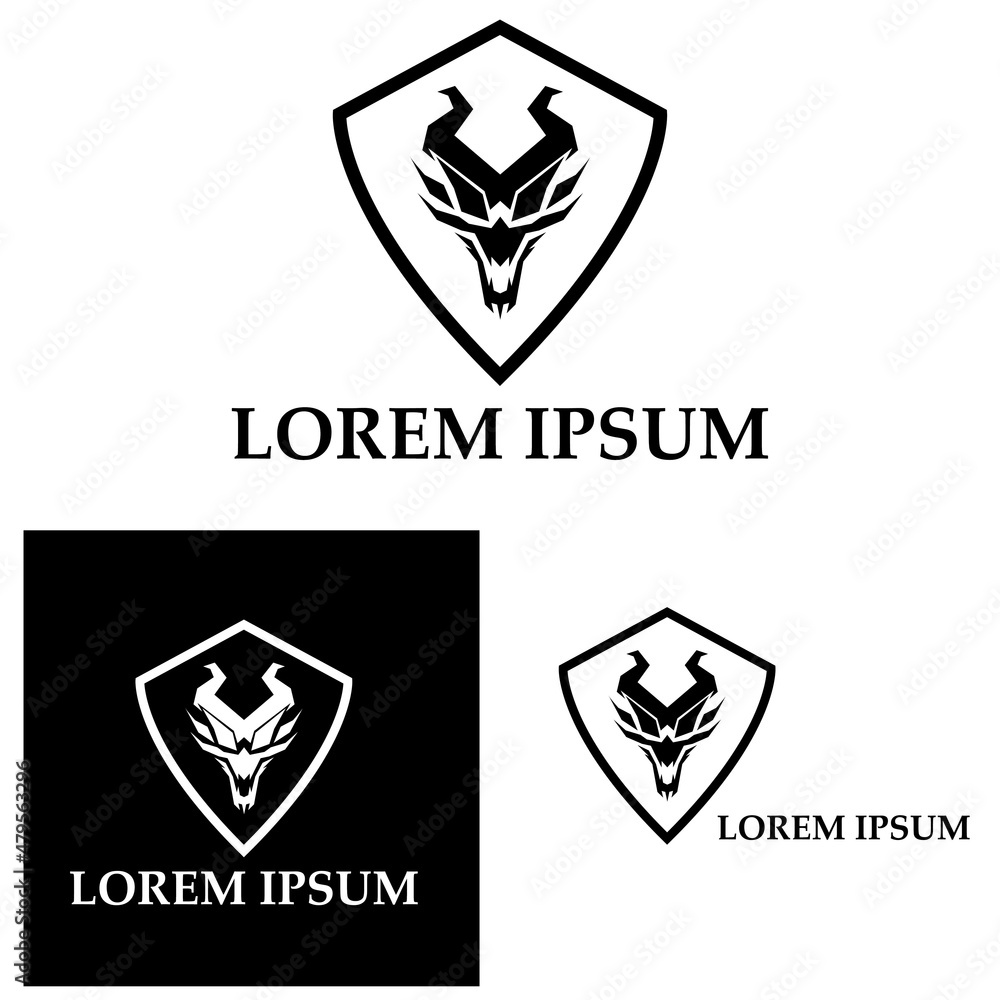 Fototapeta premium Dragon vector icon illustration logo