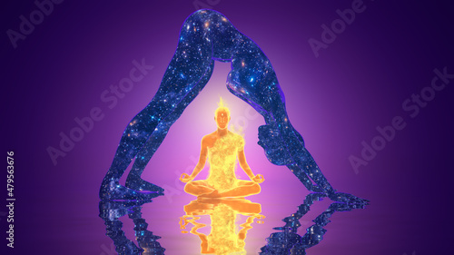 3d illustration of the mythological mother of stars and the solar god photo