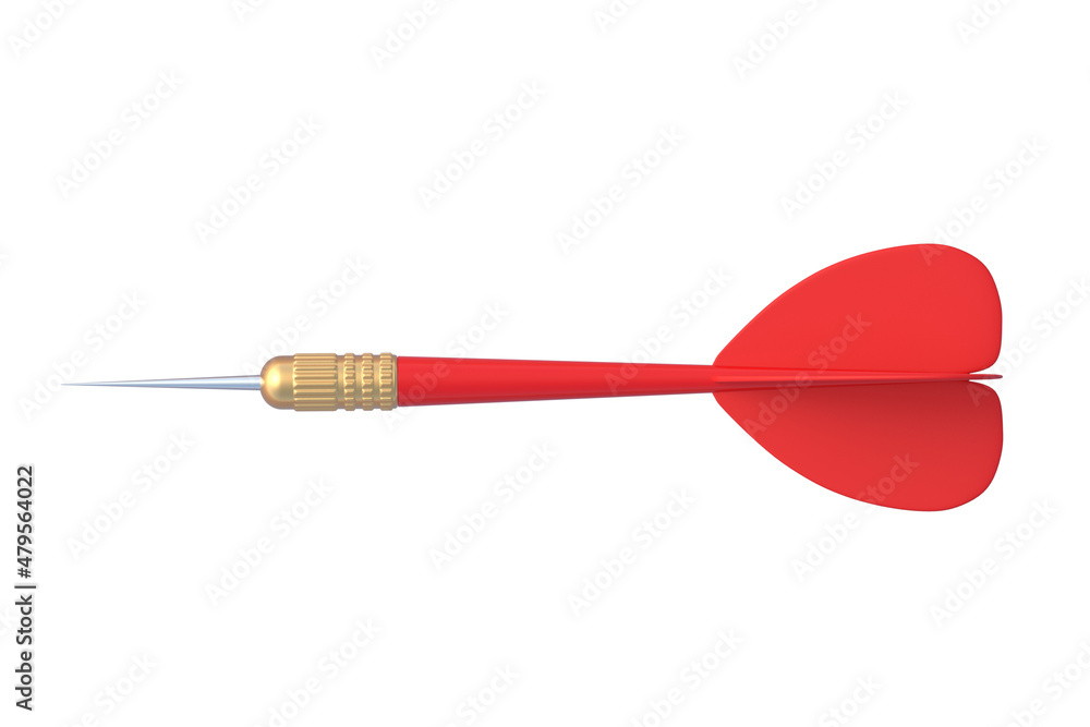 Single dart isolated on white background. 3d render Single dart isolated on white background. 3d render