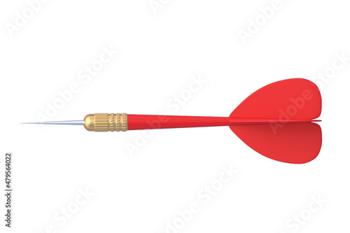 Single dart isolated on white background. 3d render
