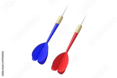 Pair of darts isolated on white background. 3d render
