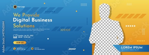 Business conference banner template design for webinar, marketing, online class program, etc