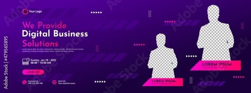 Business conference banner template design for webinar, marketing, online class program, etc
