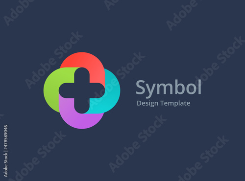 Cross or plus medical logo icon design template elements
