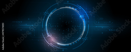 Hi-tech communication concept innovation background, science and technology digital line blue background