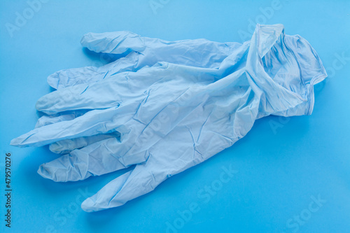 Rubber medical gloves close © bisonov