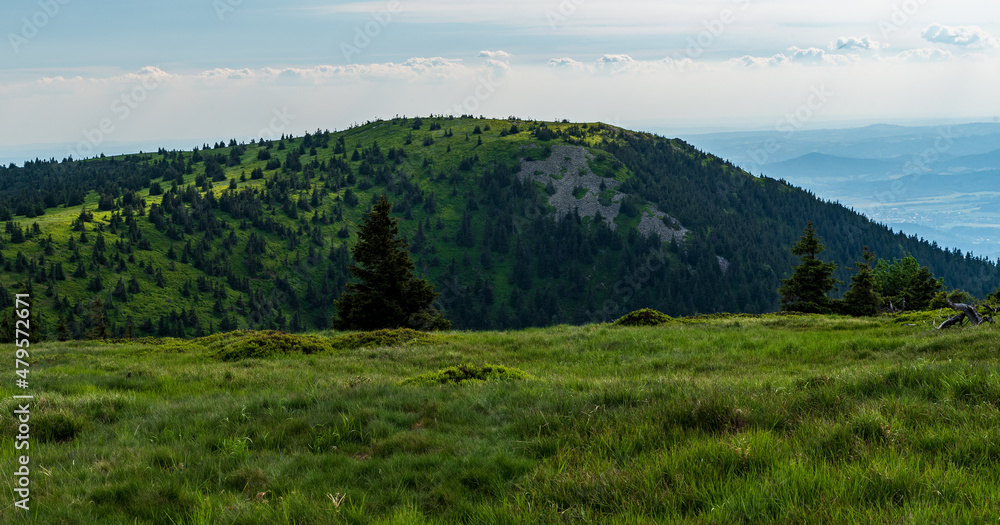 Bridlicna hora hill in Jeseniky mountains in Czech republic