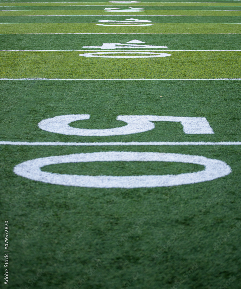 50 Yard line of an American Football Field 50 Yard line of an American Football Field