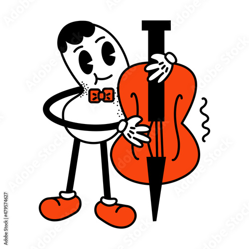 character plays the double bass