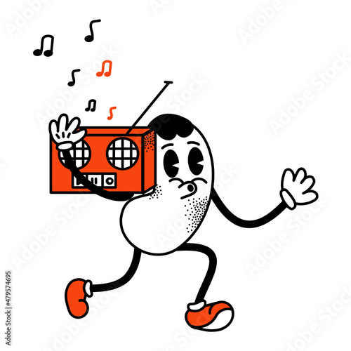 Boombox on shoulder