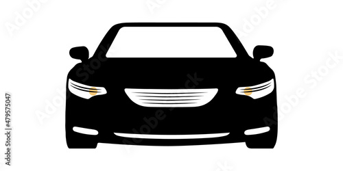 Sports Car Silhouette - Black Flat Vector Illustration Isolated On White Background