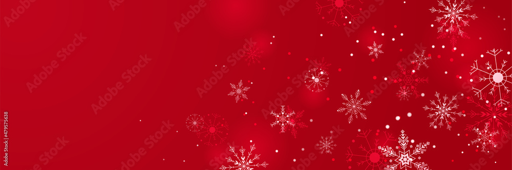 Winter Dark red Snowflake design template banner Winter Dark red Snowflake design template banner