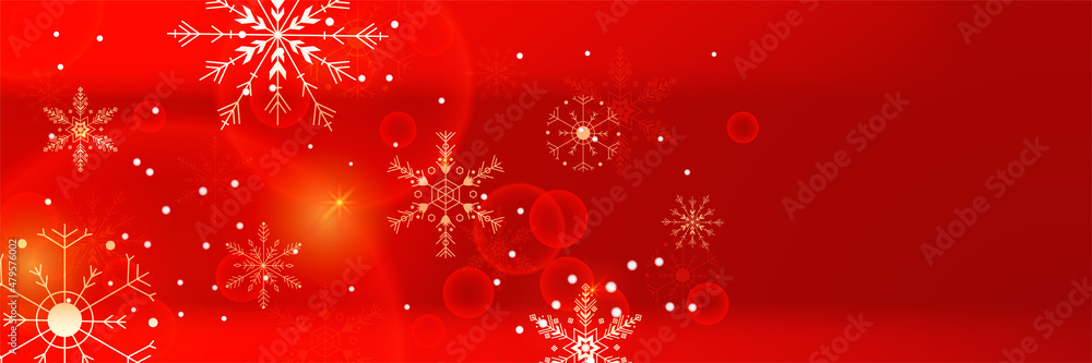 Winter Cool red Snowflake design template banner Winter Cool red Snowflake design template banner