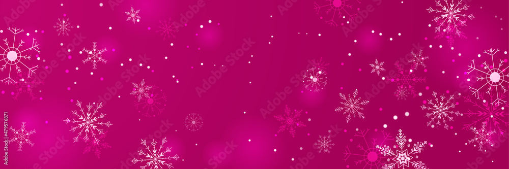 Winter Dark pink Snowflake design template banner Winter Dark pink Snowflake design template banner