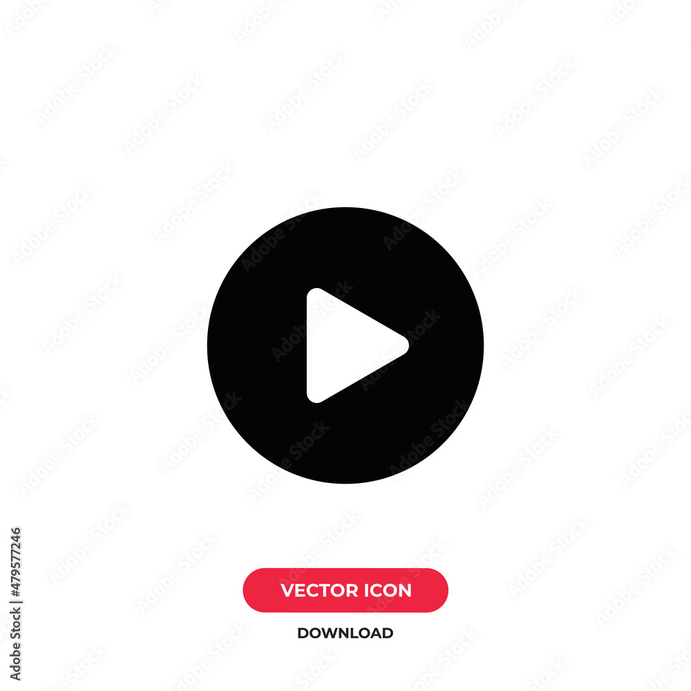 Play icon vector. Play button sign Play icon vector. Play button sign