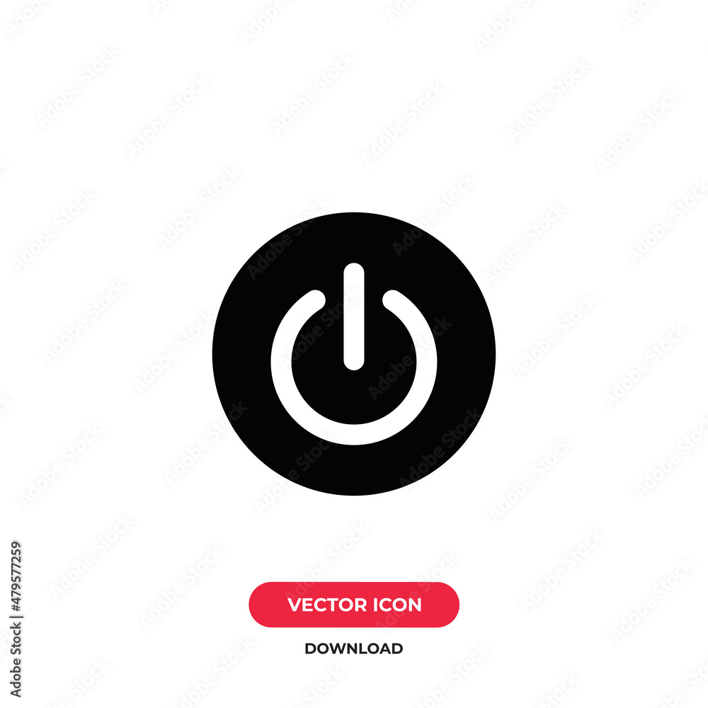 Power icon vector. Power button sign Power icon vector. Power button sign