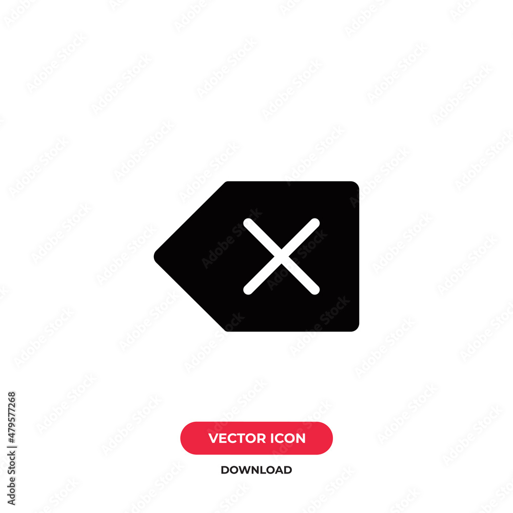 Obraz premium Backspace icon vector. Delete sign