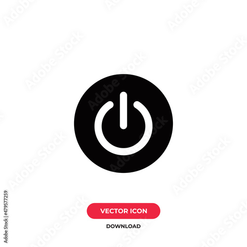 Power icon vector. Power button sign