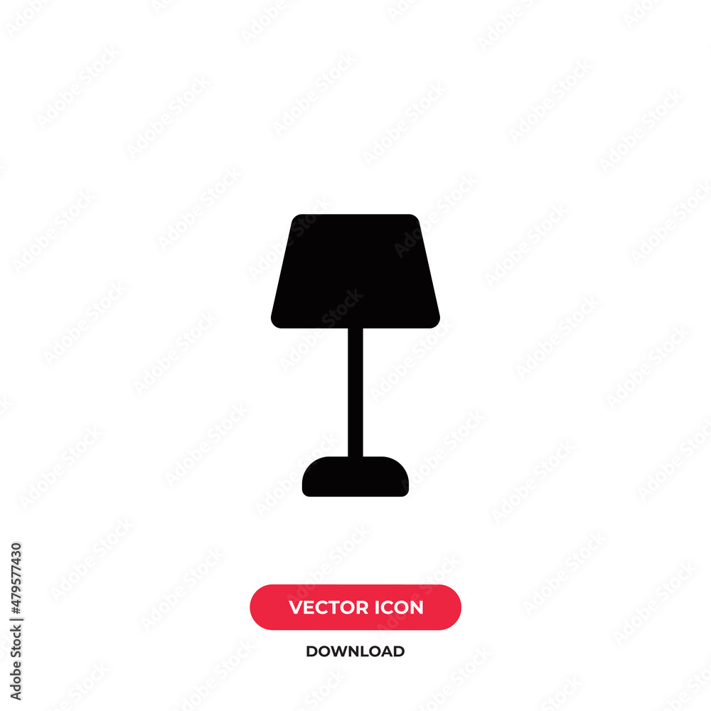 Lamp icon vector. Table lamp sign Lamp icon vector. Table lamp sign