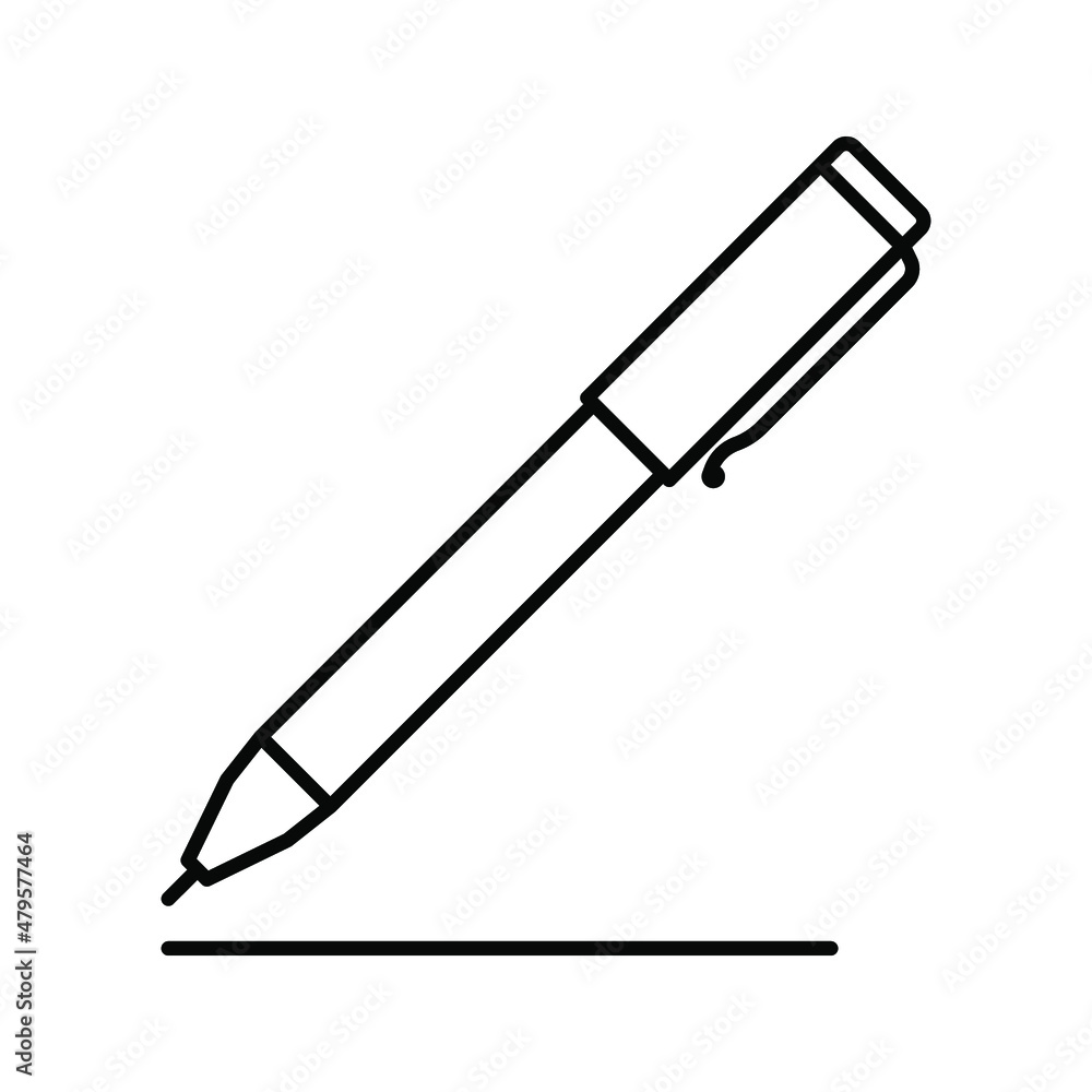 Fototapeta premium Pen icon, isolated. Flat design. Vector illustration