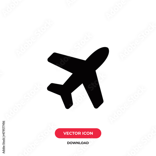 Airplane icon vector. Plane sign