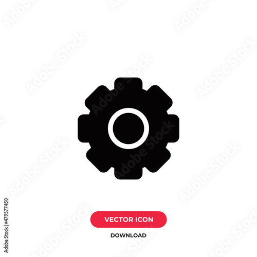 Setting icon vector. Gear sign