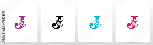 Canvas Octopus Tentacles On Letter Logo Design J