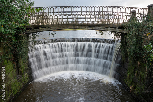 The Weir in Ripley Beck at Ripley Castle North Yorkshire England, United Kingdom photo