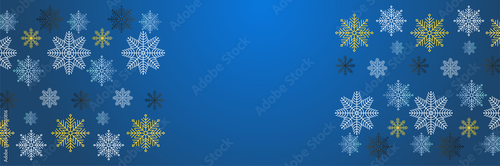 Winter blue Snowflake design template banner Winter blue Snowflake design template banner