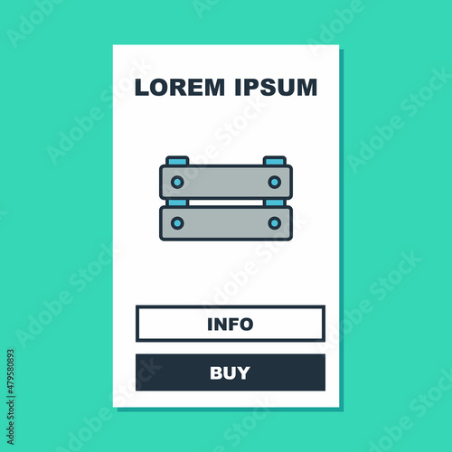 Filled outline Wooden box icon isolated on turquoise background. Grocery basket, storehouse crate. Empty wooden container for vegetables, products. Vector