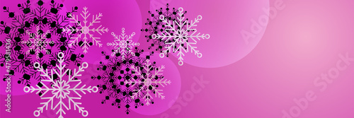 Winter Cool pink Snowflake design template banner