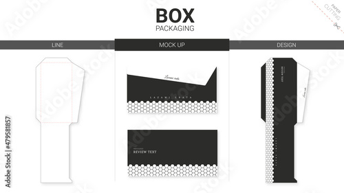Box packaging and mockup die cut template