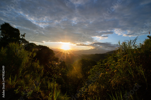 sunset in the mountains photo