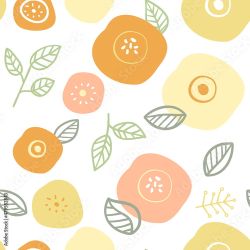 北欧風の花のシームレスパターン