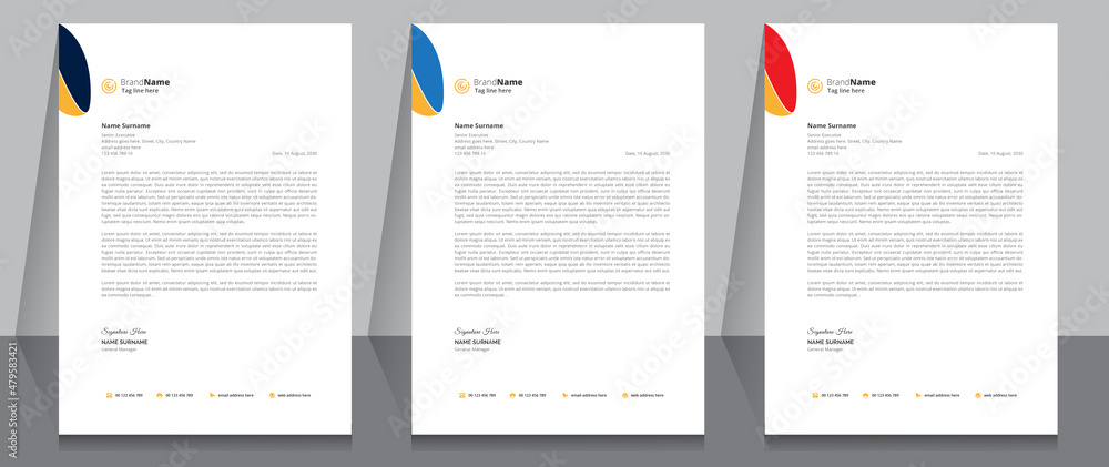 Obraz premium Letterhead format template, business style letterhead template design.