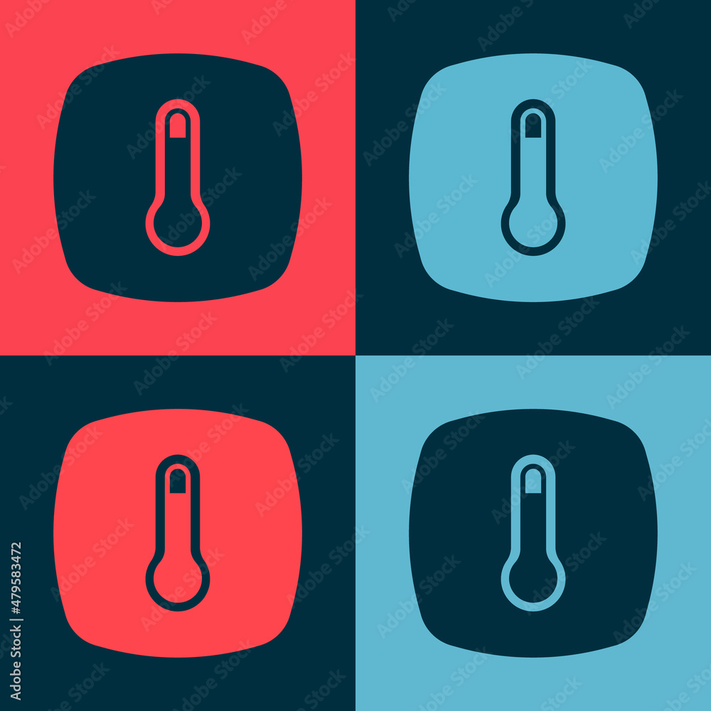 Pop art Thermostat icon isolated on color background. Temperature control. Vector Pop art Thermostat icon isolated on color background. Temperature control. Vector