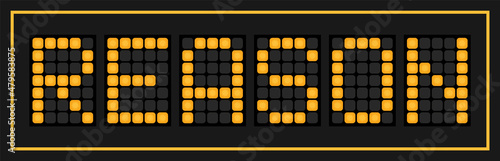 Orange color led in word reason on black background