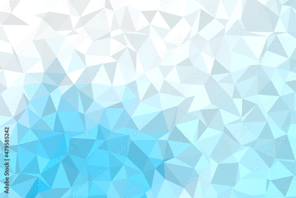 abstract geometric background with triangles in light blue and white. low polygon wallpaper