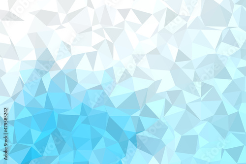 abstract geometric background with triangles in light blue and white. low polygon wallpaper