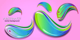 Multicolor abstract 3D vector background with complex shapes.