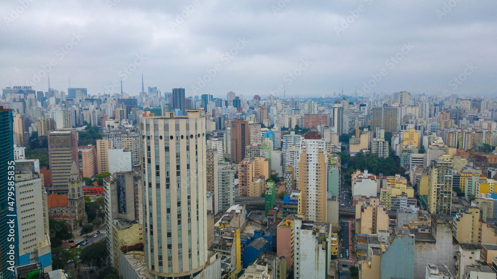 Aerial view of Sao Paulo downtown Skyline