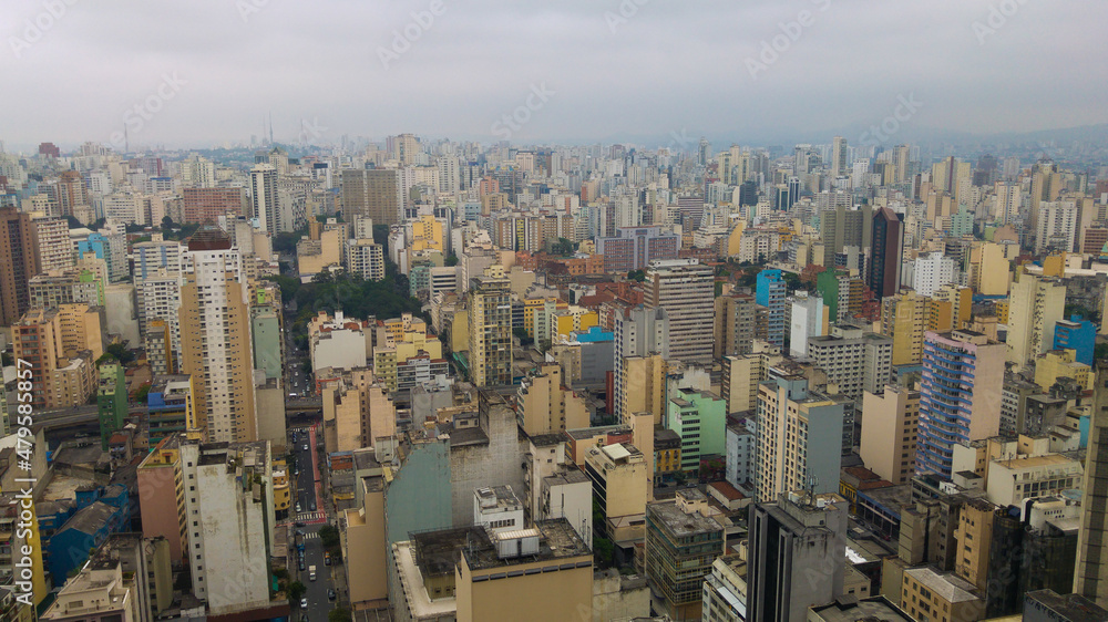 Aerial view of Sao Paulo downtown Skyline